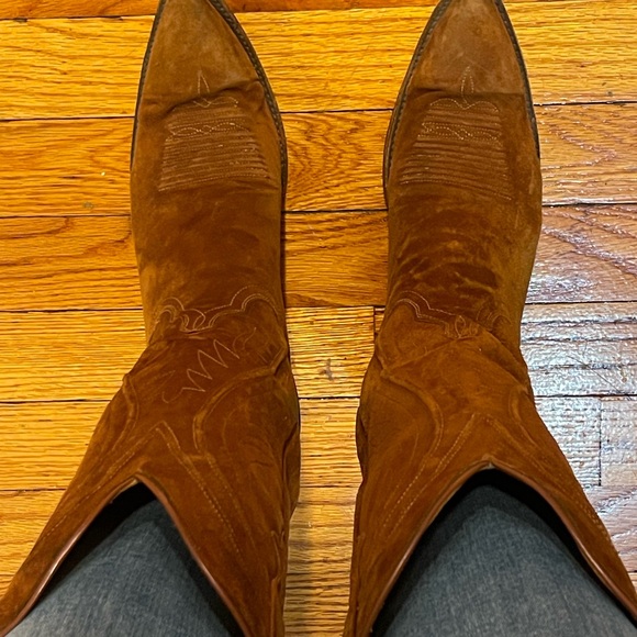 Brown Suede Cowboy Boots - Picture 6 of 12